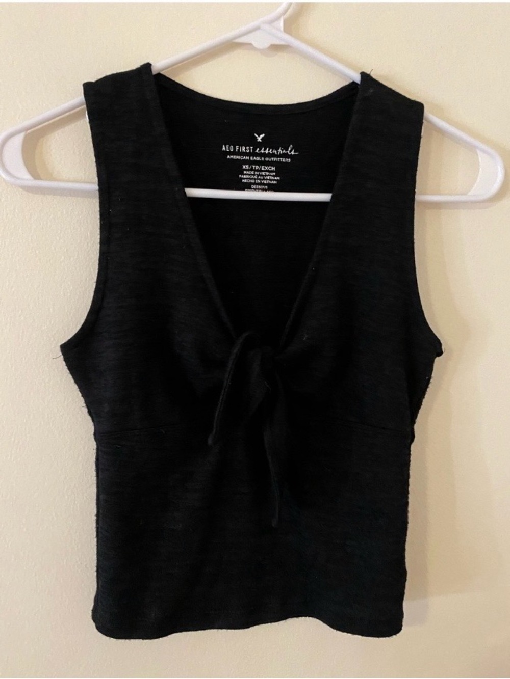American Eagle Outfitters Black Bow Tie-Front Camisole